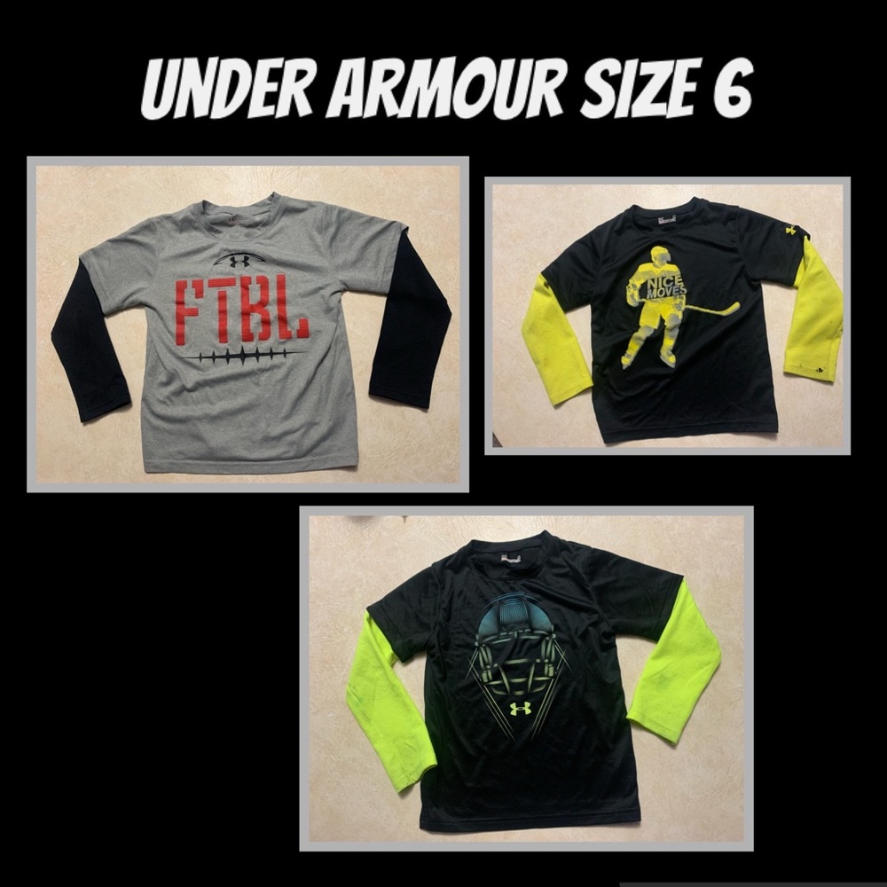 Under Armour boys size 6 long sleeve shirts